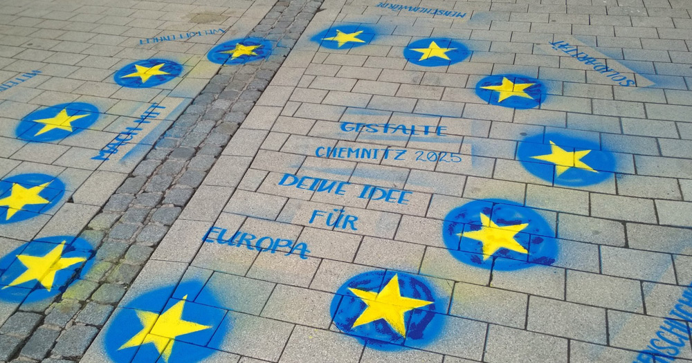 Stadtteilmanagement Süd | Straßenmalerei vereintes Europa